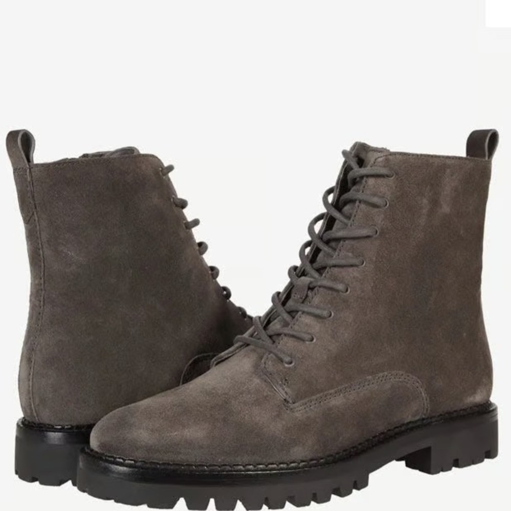 VINCE® Women's 10 Cabria™ Suede Lug Sole Boot in Dark Grey - $395